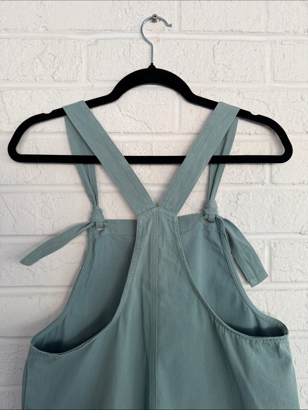 Anrabess Cyan Tie Knot Straps with Front Pockets Romper in Sage Green Size Smal - Picture 6 of 14
